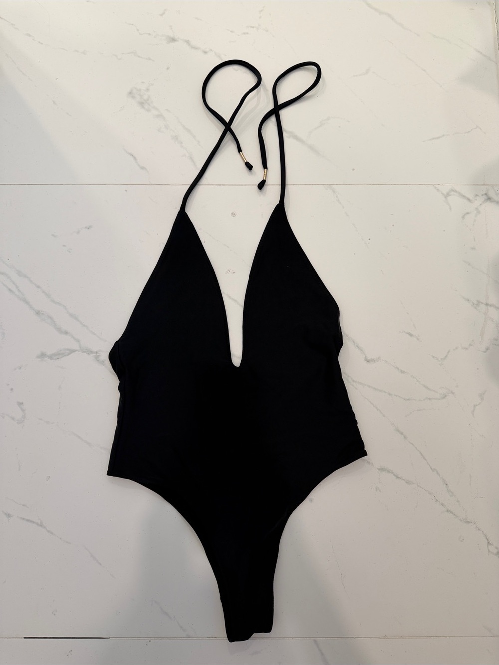 Bamba Black Halter One-Piece Swimsuit